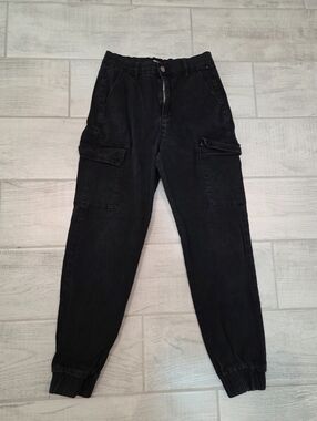 Hot Topic Women's Size M Black Pants Cargo Joggers Stretch